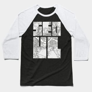 Seoul, South Korea City Map Typography - Light Baseball T-Shirt